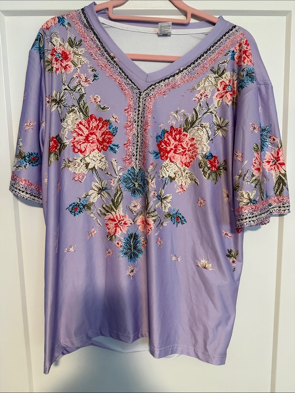 Floral V-Neck Lavender Women’s Top